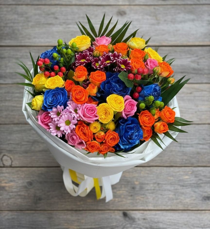 Букет цветов из: Розы и Хризантемы в Иншинский