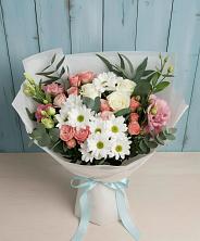 Букет цветов из:  Розы, Лизиантусы и Хризантемы в Иншинский