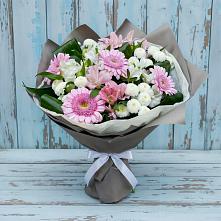Букет цветов из:  Герберы, Альстромерии и Хризантемы #REPLACE_PRED# Иншинский