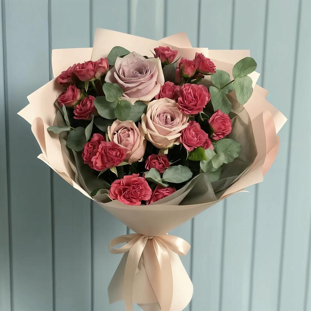 Букет цветов из: Гвоздики и Розы в Иншинский