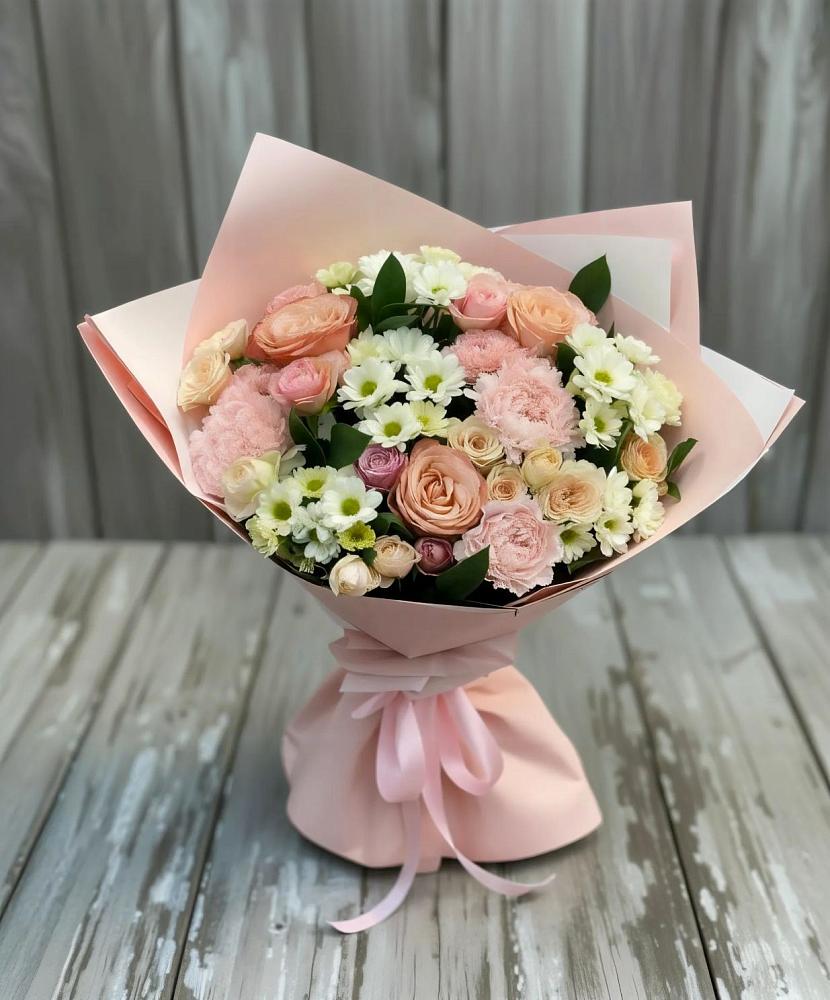 Букет цветов из: Гвоздики, Розы и Хризантемы в Иншинский