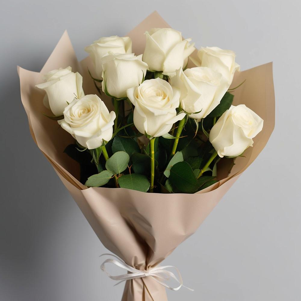 Букет 9 Белых роз Эдлесс Лав в Иншинский