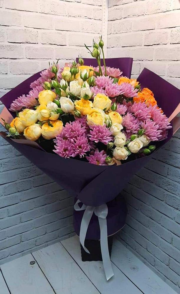 Букет цветов из: Хризантемы и Розы в Иншинский