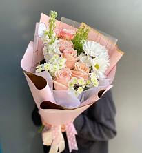 Букет цветов из:  Хризантемы и Розы в Иншинский