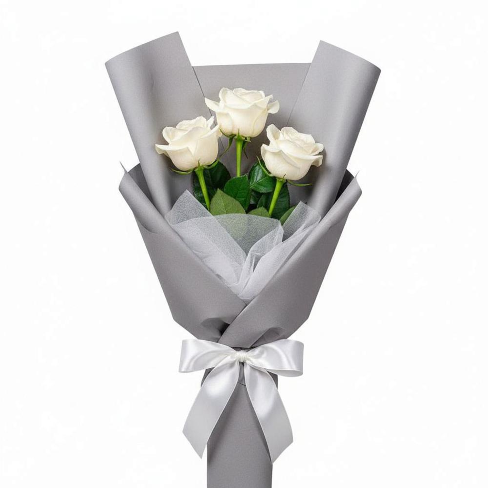 Букет 3 белые розы в Иншинский
