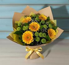 Букет цветов из:  Герберы и Хризантемы в Иншинский