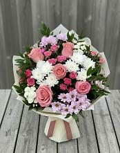 Букет цветов из:  Альстромерии, Гвоздики, Розы и Хризантемы в Иншинский