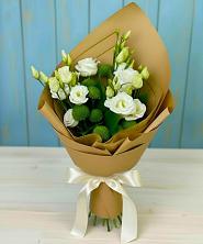 Букет цветов из:  Хризантемы и Лизиантусы в Иншинский