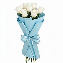 Букет 7 белых роз Проуд в Иншинский