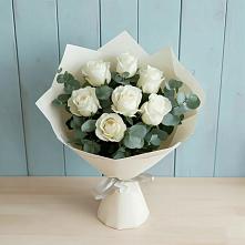 Букет Белые розы в Эвкалипте #REPLACE_PRED# Иншинский