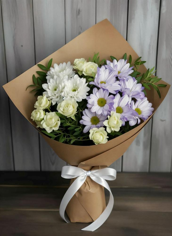 Букет цветов из: Хризантемы и Розы в Иншинский