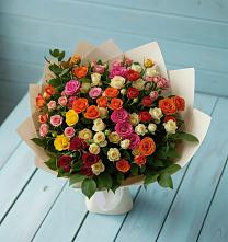 Букет Микс из разноцветных кустовых роз #REPLACE_PRED# Иншинский